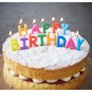 Happy Birthday Yazılabilen Rengarenk Doğum Günü Mumu