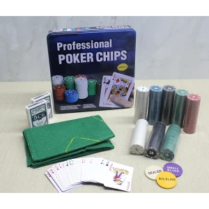 Metal Kutulu 400 Chip Ve 2 Adet İskambil  Kağit Setine Sahip Poker Oyunu Alk3538