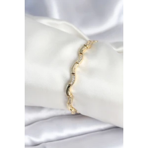 Pirinç Gold Renk Dalgalı Model Kadın Bileklik