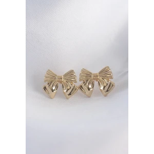 Pirinç Gold Renk Fiyonk Küpe