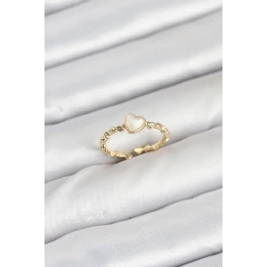 Pirinç Gold Renk Kalpli Model Kadın Yüzük