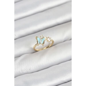Pirinç Gold Renk Kelebek Model Kadın Yüzük
