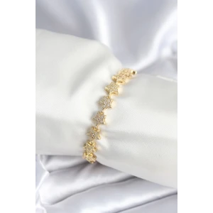 Pirinç Gold Renk Yıldız Model Kadın Bileklik