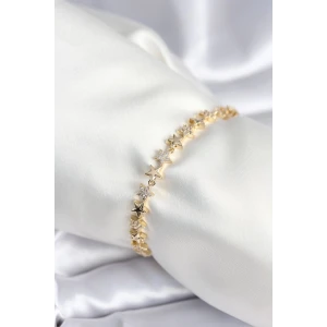 Pirinç Gold Renk Yıldız Model Kadın Bileklik