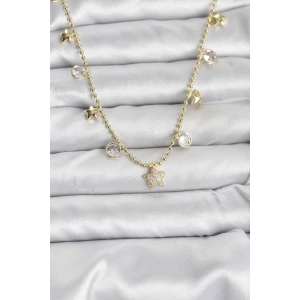 Pirinç Gold Renk Yıldız Model Kadın Kolye