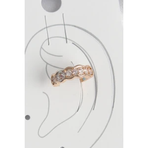 Pirinç Gold Renk Zirkon Taşlı Kadın Kıkırdak Küpe