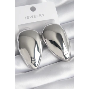 Pirinç Gümüş Renk Badem Model Kadın Küpe