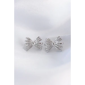 Pirinç Gümüş Renk Fiyonk Küpe