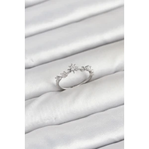 Pirinç Gümüş Renk Manifest Kadın Yüzük