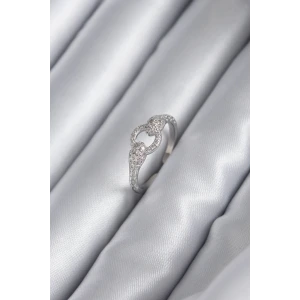 Pirinç Gümüş Renk Zirkon Taşlı Yılan Model Kadın Yüzük