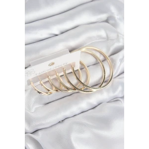 Pirinç Halka Model Gold Renk Kadın Set Küpe
