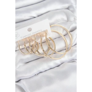 Pirinç Halka Model Gold Renk Kadın Set Küpe