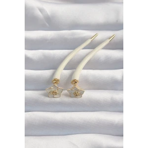 Pirinç Krem Renk Botega Küpe