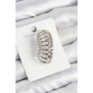 Pirinç Yay Model Gümüş Renk Sağ Kıkırdak Küpe