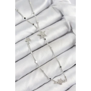 Pirinç Zirkon Taşlı Yıldız Model Gold Renk Y Kolye