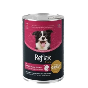 Reflex Plus Sos İçinde Kuzu Etli ve Tatlı Patatesli Yetişkin Konserve Köpek Maması 400 Gr