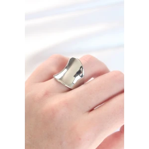 Silver Renk Ayarlanabilir Kavisli Ayna Yüzük