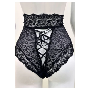 Siyah Dantelli Yüksek Bel Külot Venüs-k1013