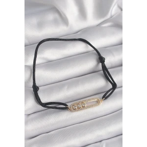 Siyah Renk İpli Asansör Gold Messika Model Kadın Bileklik