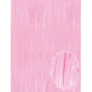 Soft Pembe Püsküllü Kapı Perdesi - Parti, Baby Shower, Cinsiyet Partisi 1x2 M