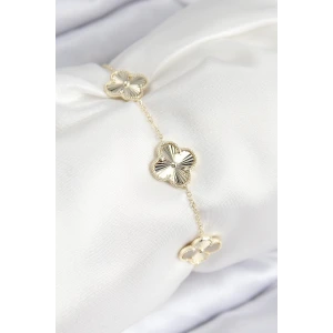 VIP Pirinç Yonca Model Gold Renk Kadın Bileklik