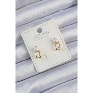 Xuping Gold Renk İnci Taşlı Halka Küpe