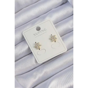 Xuping Gold Renk Zirkon Taşlı Yaprak Küpe