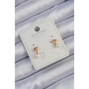 Xuping Rose Renk İnci Taşlı Düğüm Küpe