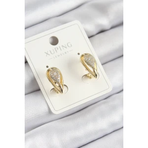 Xuping Zirkon Taşlı Damla Model Gold Renk Kadın Küpe
