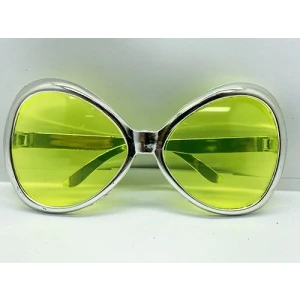 Gümüş Renk Yeşilçam Nostalji 80li Yıllar 90lı Yıllar Parti Gözlüğü  7x16 Cm