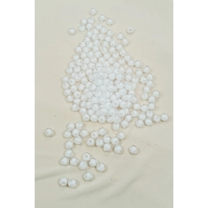 Yuvarlak Boncuk İçten Boncuklu Bileklik Çanta Boncuğu 8 mm 50 gr Beyaz - BNC470