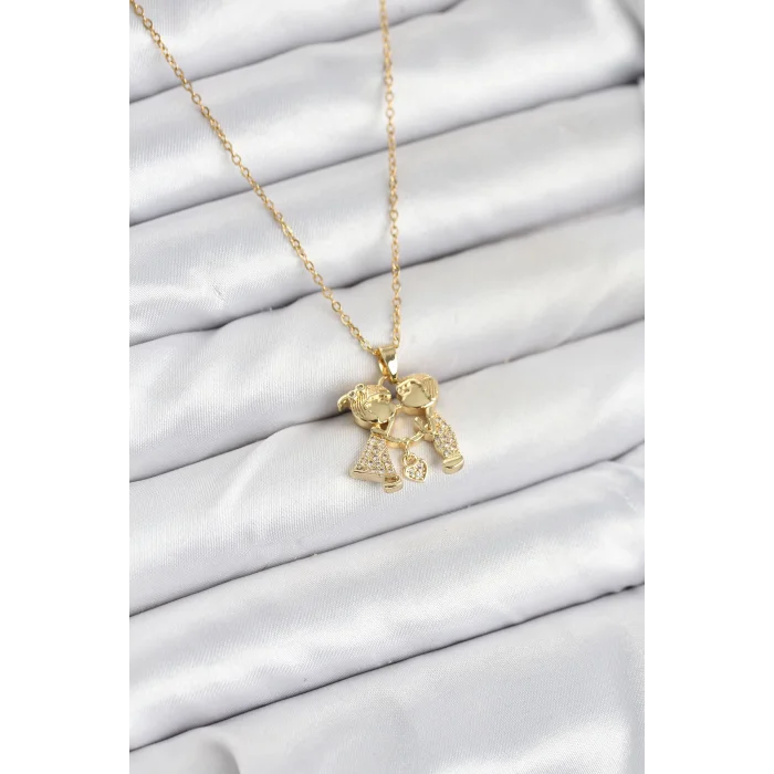 316L Çelik Zincir Gold Renk Erkek Kız Model Kadın Kolye