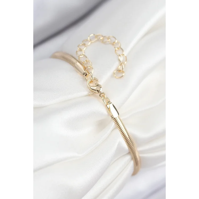 Pirinç Zirkon Taşlı Yonca Model Gold Renk Kadın Bileklik