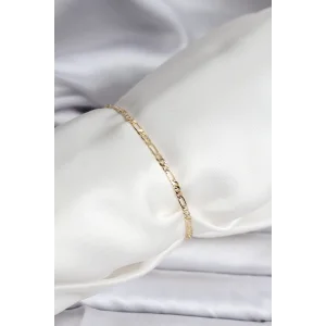 14K Gold Renk Kaplama Minimal Zincir Model CM Kadın Bileklik