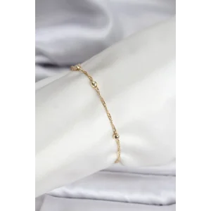 14K Gold Renk Kaplama Topçuklu Model CM Kadın Bileklik