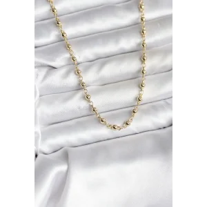 14K Gold Renk Kaplama Topçuklu Zincir Model CM Kadın Kolye