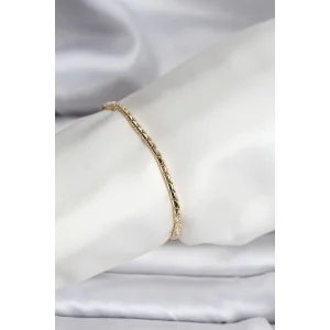 14K Gold Renk Kaplama Zincirli Model CM Kadın Bileklik