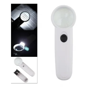 15x Çok Fonksiyonlu 2 Led Işıklı Taşınabilir El Büyüteç