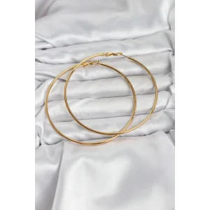 316L Çelik Gold Renk 75 mm Halka Küpe