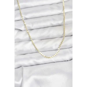 316L Çelik Gold Renk İnce Ezme Zincir Kadın Kolye