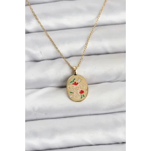 316L Çelik Zincir Gold Renk Fil Figürlü Kadın Kolye