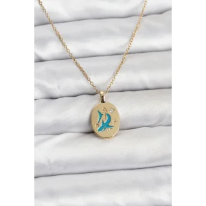 316L Çelik Zincir Gold Renk Shark Figür Kadın Kolye