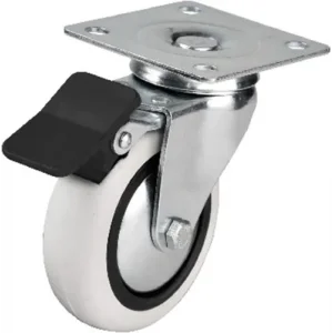 353 - 75x25 Mm Pvc Makaralı Tablalı Frenli Teker 4 Adet