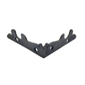 Antika Tarz Dekoratif Pirinç Lale Köşe Gönye - Yan, 105x105 Mm, Oksit