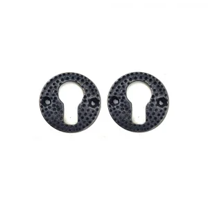 Antika Tarz Dekoratif Pirinç Oda Kilit Rozeti - 49mm, Oksit