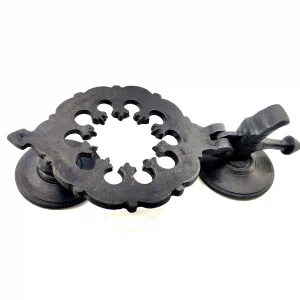 Antika Tarz Dekoratif Pirinç Osmanlı Kapı Tokmağı, Taktak - 265x75mm, Oksit