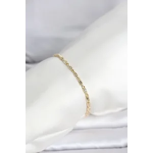 CM 14K Gold Renk Burgu Zincirli Model Kadın Bileklik