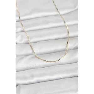 CM 14K Gold Renk Çubuk Kesme Zincir Model 60 cm Kadın Kolye