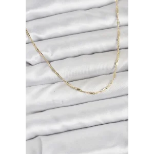 CM 14K Gold Renk Pirinç Ataç Zincir 60 cm Kadın Kolye