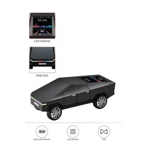 D68 Cyber Model Araba Tasarımlı Bluetooth Hoparlör 15w Güçlü Ses Rgb Led /tws/usb Siyah
